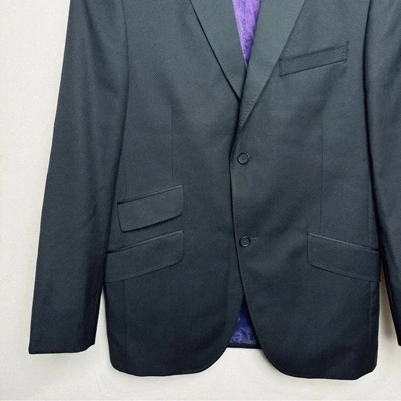 Ted Baker Mens Size 40R Wool Black Endurance Jewel Fit Blazer